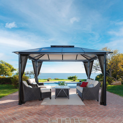 Durham Aluminum Patio Gazebo with Mosquito Netting -  Paragon-Outdoor, GZ3584K