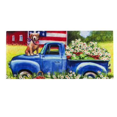 Tapis d'extérieur antidérapant Patriotic Americana Pup Sassafras