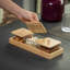 Ensemble de 3 bocaux carrés en verre avec couvercles en bambou et plateau en bois
