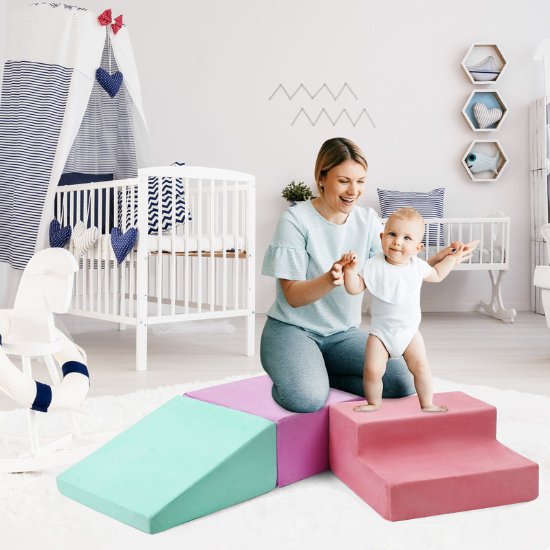 6 pièces de blocs d'escalade en mousse pour tout-petits, ensemble de jeu actif intérieur