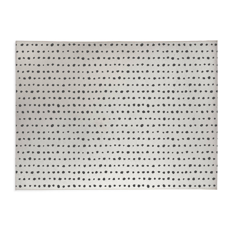 Tapis de cuisine léger Dot Dot, Ivoire/gris anthracite, Rectangulaire 2 pi x 3 pi