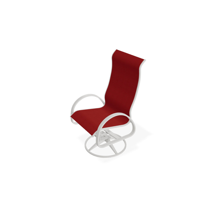 Fauteuil de patio pivotant Hiraku, Rouge 1D Sunbrella®, Neige texturée
