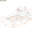 Lit plateforme en bois blanc avec rangement à DEL, tête de lit et garde-corps, compartiment pour lit double-157772623-157772622