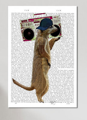« ghetto blaster », impression sur toile tendue, H 26 po x l 18 po x P 1,5 po, Pas de tapis, Toile tendue