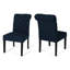 De 2 chaises de salle à manger, bleu marine, bois, tissu teint, 2 chaises confortables, fabrication en bois
