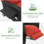 Fauteuil inclinable d'extérieur en osier avec dossier réglable, repose-pieds et table, brun / rouge-1212357344-1212357375