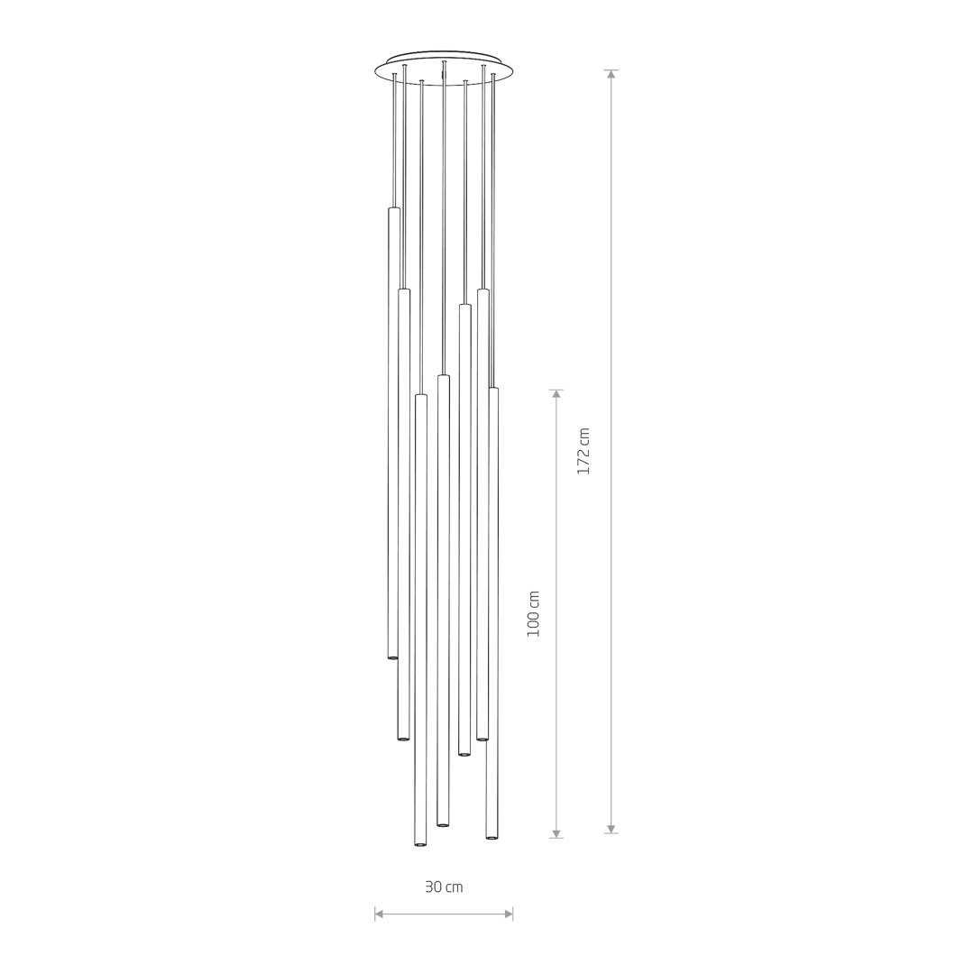 Cluster-Pendelleuchte 7-flammig Adside