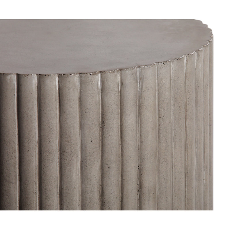 Perpetual 15'' Stone Outdoor Side Table, Gray