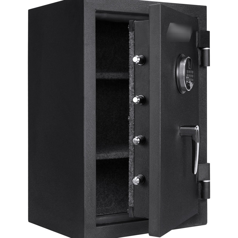 2.02 Cubic Ft Steel Safe With Fire Resistance And Valuables Protection Biometric Mounting Hardware