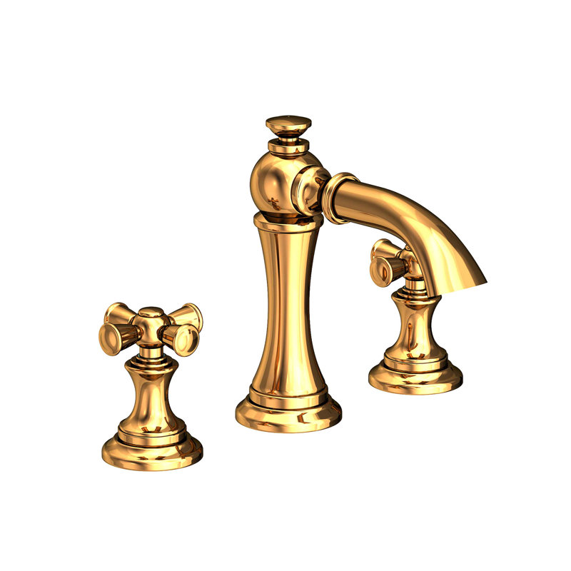 Sutton Widespread Bathroom Faucet with Drain Assembly, Polished Gold