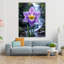 Art mural en verre trempé fleur mauve-130111818