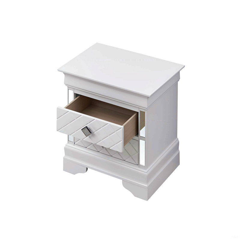 Table de chevet sophistiquée argentée champagne, Light Grey