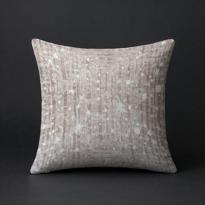 Coussin décoratif intérieur et extérieur Modern, Gris abstrait 60, Carré 16 po