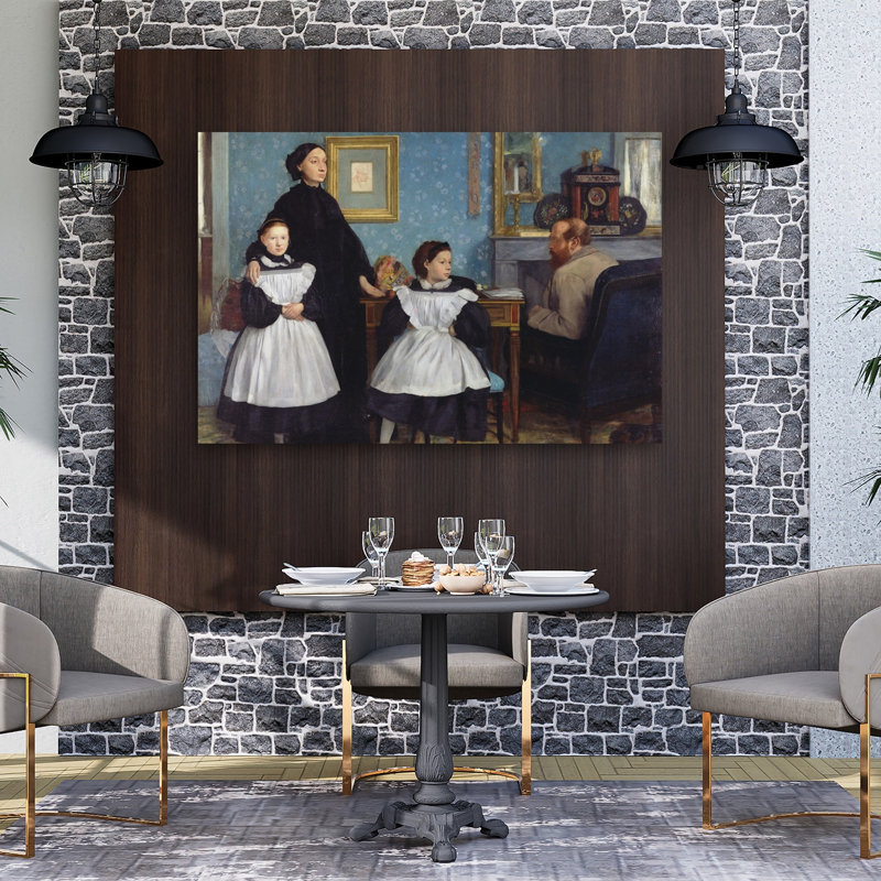 The Bellelli Family, 1858-67 Impressionist Abstract Contemporary Portrait Wall Art Print, 101.6cm H x 152.4cm W