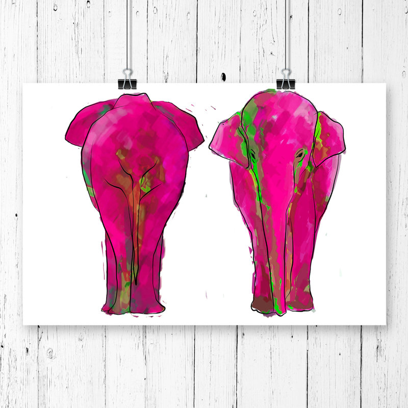 Elephant Art - Frameless Print, 42 x 59.4cm