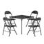 Ensemble de table de salle à manger 5 pièces Lodovico pour 4 personnes, ensemble de 4 tables pliantes portatives et chaises pliantes rembourrées