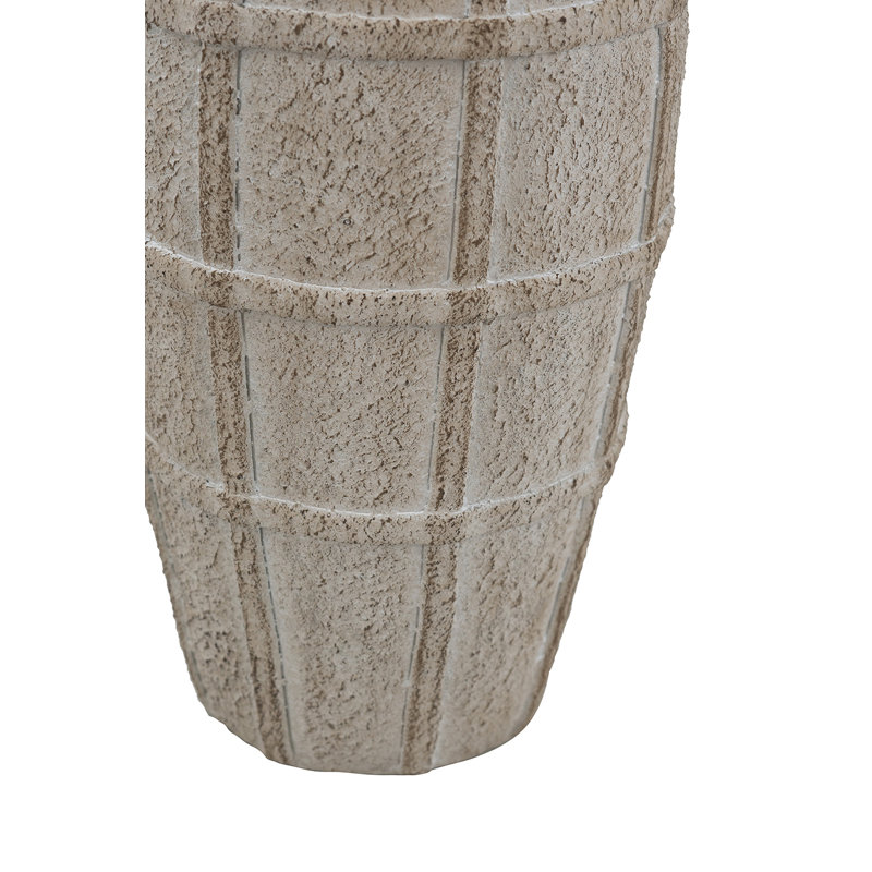 7X7X12" Decorative Sand And Cement Vase With Textured Cream Finish