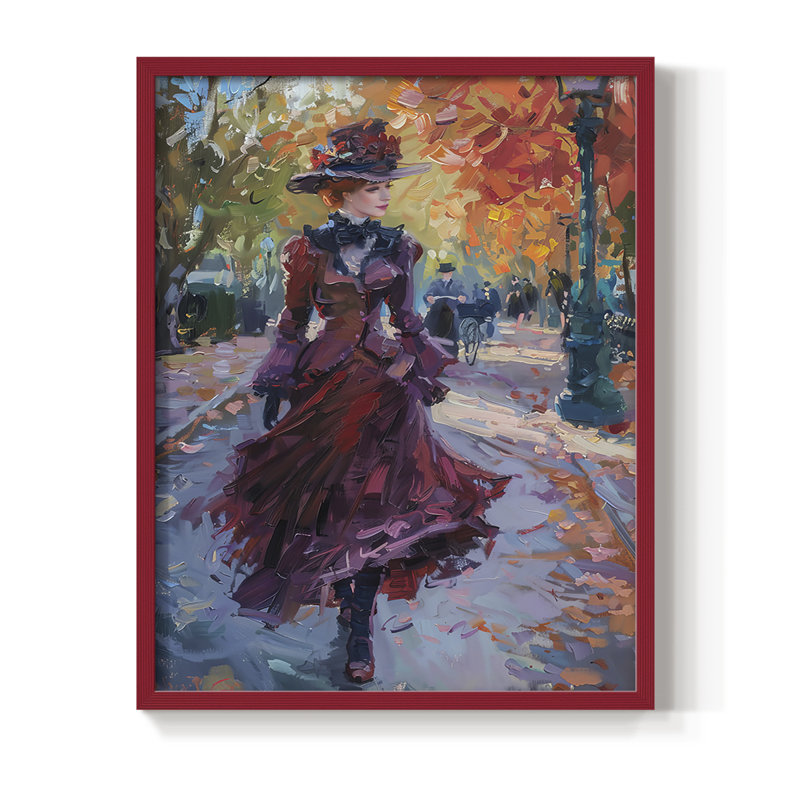 Série encadrée WOMEN DCxxxiv - bois massif, Rouge, H 15 po x l 12 po