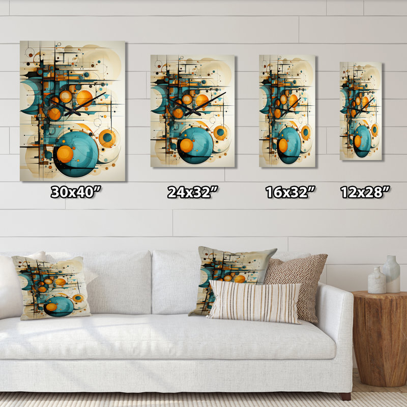 Horloge murale Teal, H 32 po x l 16 po x P 1 po