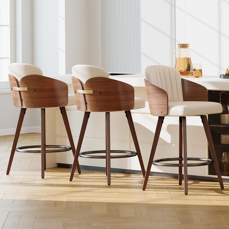 Tyandra 67cm Swivel Bar Stool, Beige