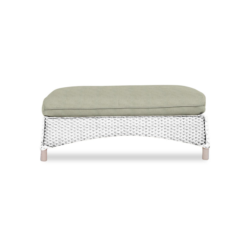 Mandalay Outdoor Ottoman, Callen Celadon, White