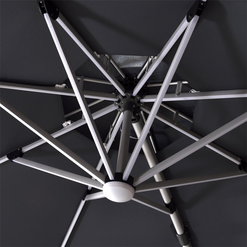 Sadi 3.7m Square Cantilever Parasol With Base, Gray