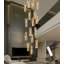 Lustre moderne 16 lumières à DEL pour plafonds hauts dorés-521441161