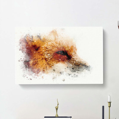 Profile Of A Red Fox In Abstract - Wrapped Canvas