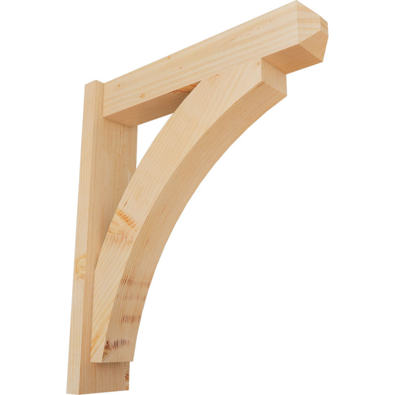 Persienne en bois rustique Thorton Craftsman, Sapin Douglas de 5 1/2 po (lisse), H 28 po x P 24 po