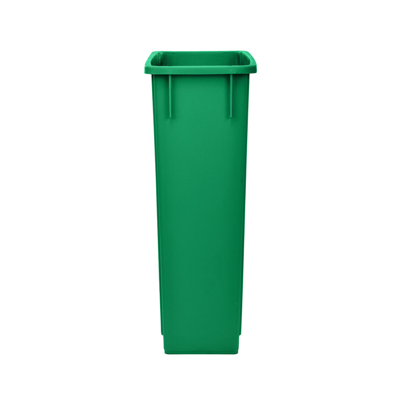 Poubelle commerciale mince de 23 gallons, capacité totale de 66 gallons, Vert
