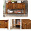 Console rétro 48 po en bois massif, 2 tiroirs et armoires, facile à assembler - table en bois brun, 48 po, utilisation polyvalente, pour la maison-2112933902