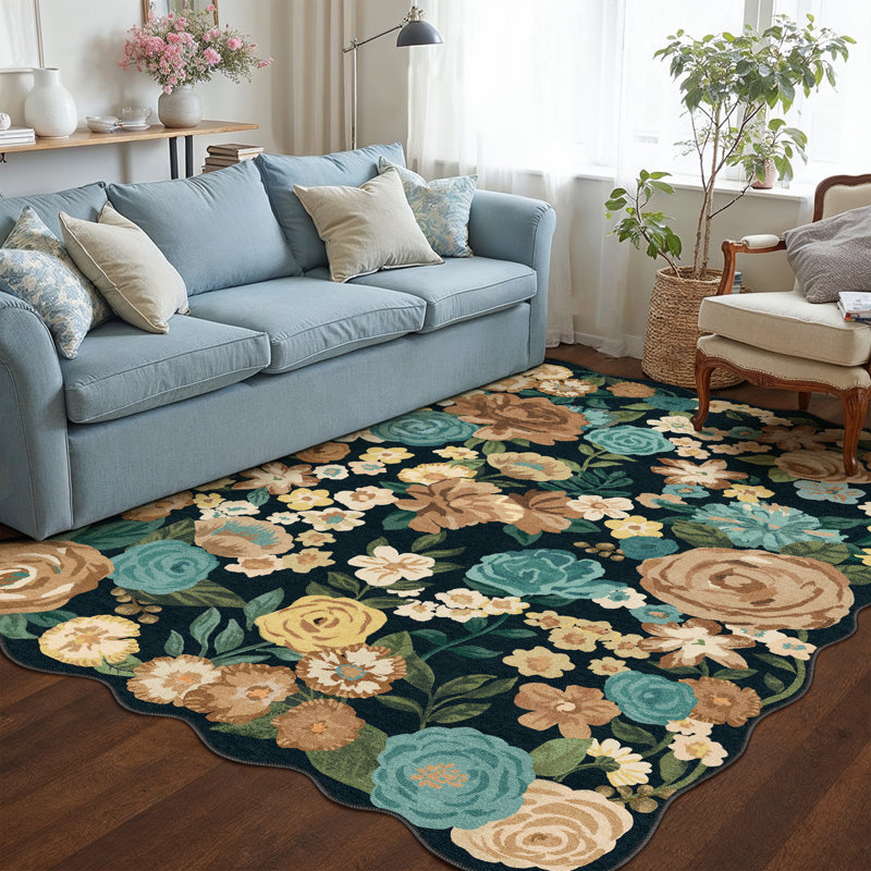 Tapis noir Lorena, Rectangle 3 pi 4 po x 5 pi