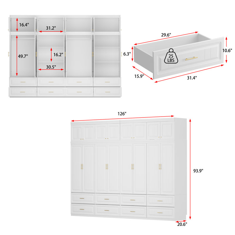 126” W Large Wardrobe