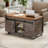 Farmhouse Lift Top Coffee Table With Wheels Hidden Storage Sliding Barn Doors-185146080
