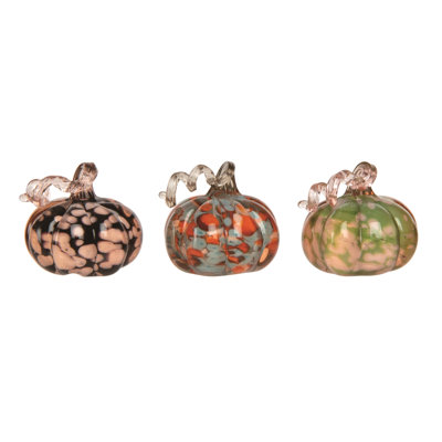 Ensemble de 3 mini-figurines de table en forme de citrouille d'automne pouces