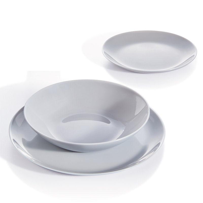 Opal 18 Piece Dinnerware Set, Grey