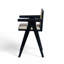 Tabouret de bar à dossier en plastique tissé de 27 po de hauteur - siège en tissu rembourré de mousse et structure en bois d'hévéa durable-164941252