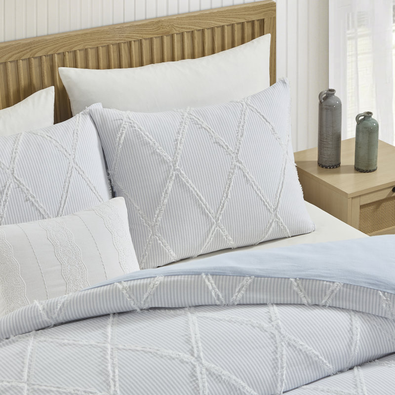 Peri Home Margot Stripe Comforter Set, Blue, King