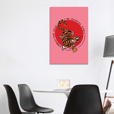 Roaring Tiger 1 Piece Wall Art on Canvas