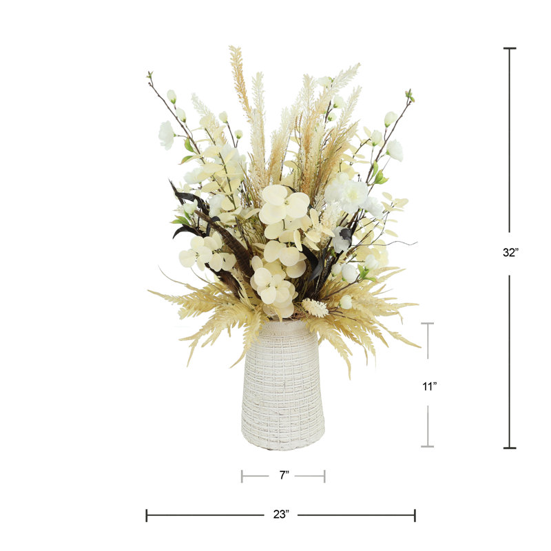 Eucalyptus and Fern Arranged in Decorative Ceramic Vase