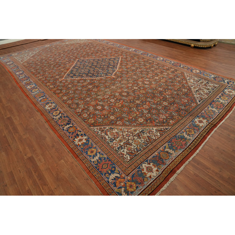 Pre-1900 Vegetable Dye Traditional Large Rug 11x19