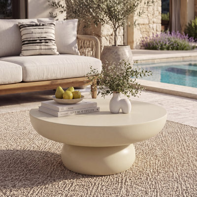 Rey Patio Round Magnesium Oxide Coffee Table