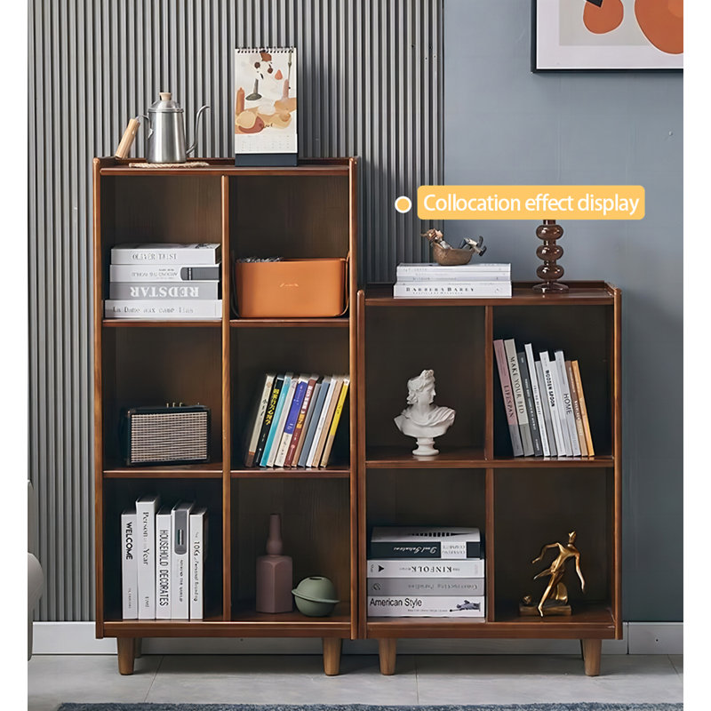 Floor-To-Ceiling Bookcase With Solid Wood Simple Storage., (3 Shelves) 51.18"H x 23.62"W x 11.81"D