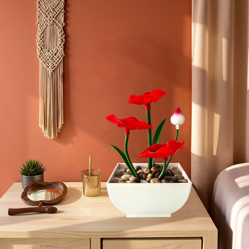 Fontaine de bureau rouge lotus