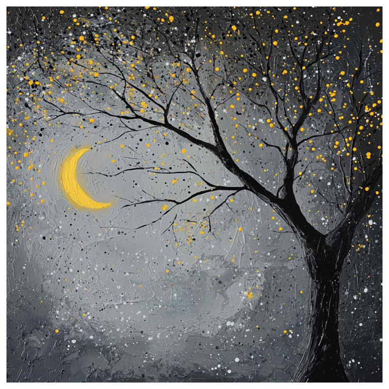 Coussins décoratifs Moonlit Tree Night, 14 X 14 pouces