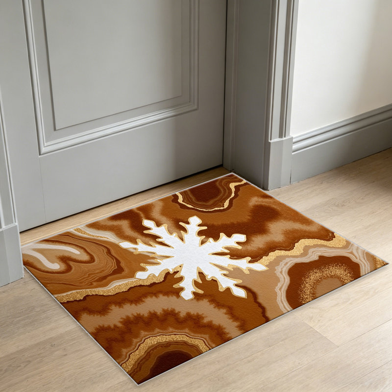 Terracotta Agate Snowflake carpet-easy to clean, machine-washable, soft and comfortable; suitable for door mats, kitchens, living rooms, bedrooms, corridors, and laundry areas. Easy to clean, durable carpet for home decoration.