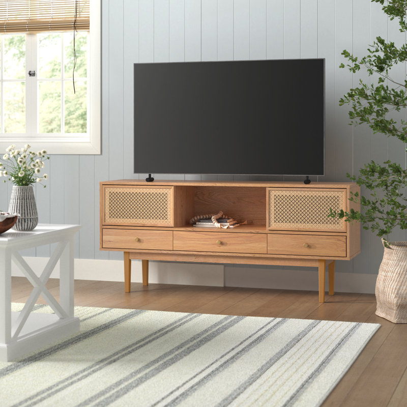 Esther TV Stand for TVs up to 65", Oak/Gold