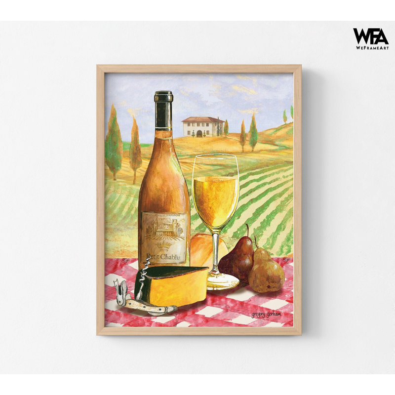 Vin blanc, décor de cafétéria, affiche d'art mural de bar, bouteille de vin sur un décor de mini bar, impression d'affiche de cadeau d'anniversaire amateur de vin