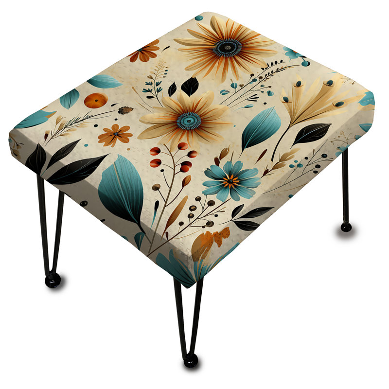 Vintage Gypsy Boho Pattern - Floral Rectangle Ottoman
