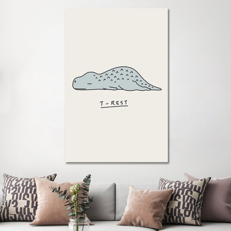 Moody Animals: T-Rex by Lim Heng Swee - Wrapped Canvas Print, 152.5 cm H x 101.5 cm W